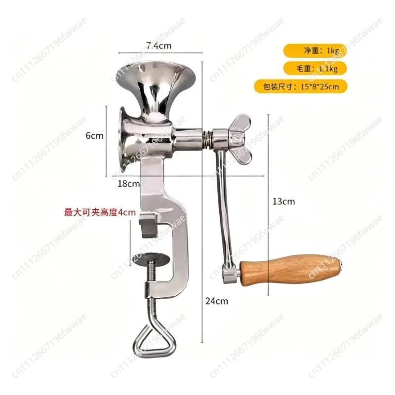 Full Stainless Steel Classical Kitchen Tool Manual Poppy Mill Grain Seeds Mill Hand Operated Nut Grinder And Spice Grinder