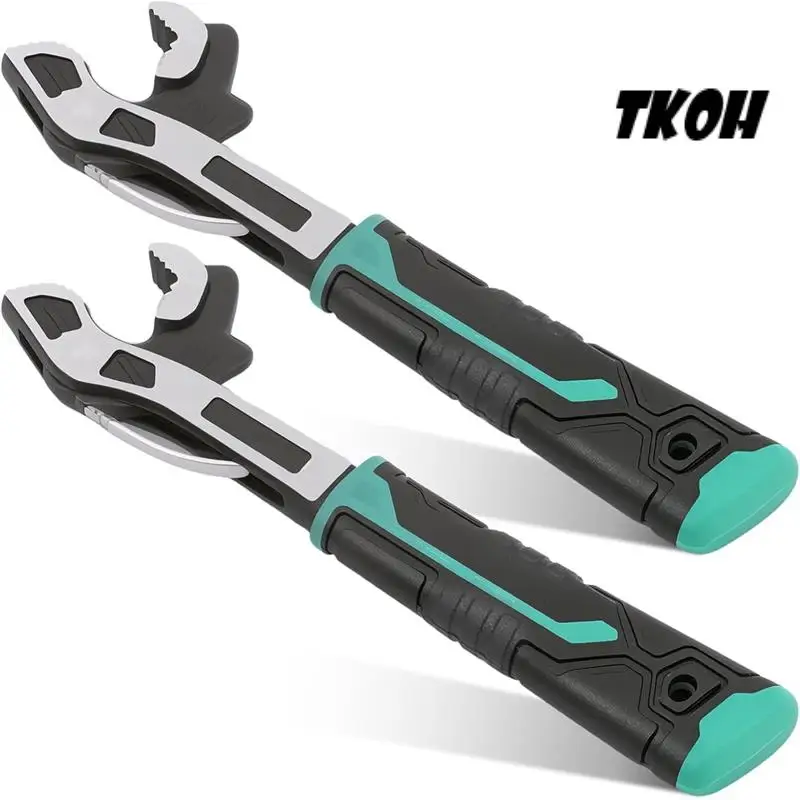 

TKOH-2Pcs Регулируемый трубный ключ Многофункциональный самоблокирующийся 0,28 "-0,6" (7-15 мм) Авто