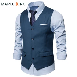 Chaleco informal de 9 colores para hombre, chaleco Formal de Negocios Sociales, disfraz Steampunk, abrigo de cintura de matrimonio, chaleco de traje, S-6XL, 2020