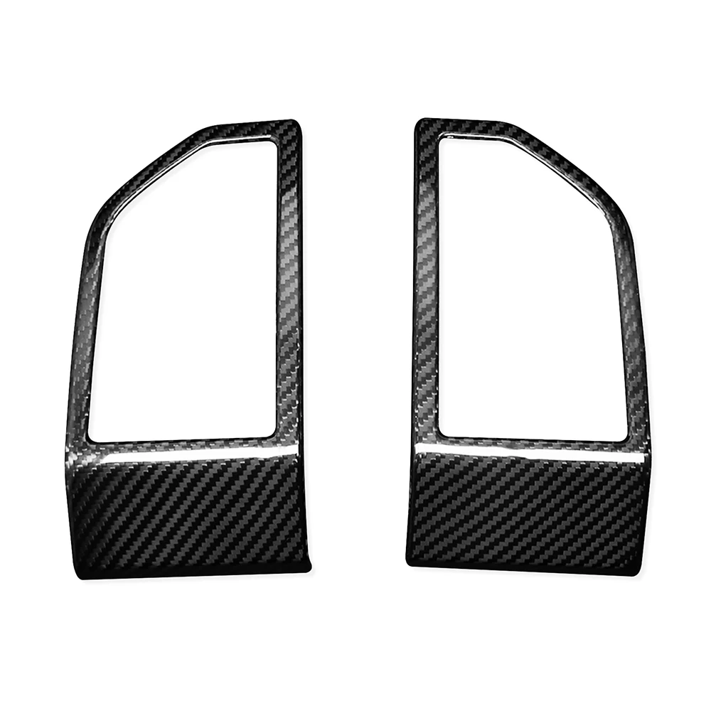 Car Real Dry Carbon Fiber Front Left Right AC Vent Grille Frame Trim Cover Decoration Sticker  For Ford Raptor F150 2015-20