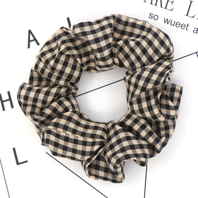 Fashion Plaid Headbands for Girls Women Colorful Hair Scrunchies Cute Hair Bands Girls Hair Accessories Ponytail Holder