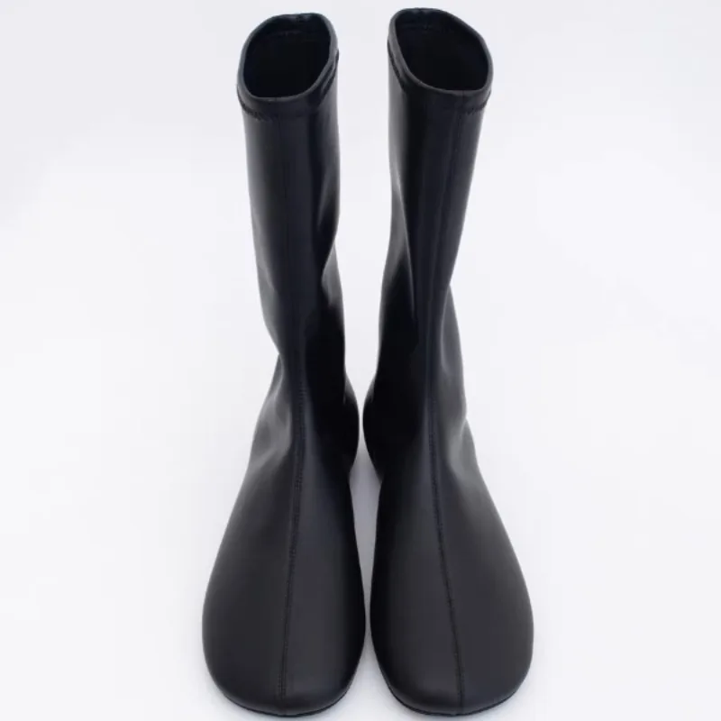 

Flats Women's Ankle Boots Fashion Winter Cozy Shoes 2025 Designer Classical Chelsea Short Boots New Leather Zapatillas De Mujer