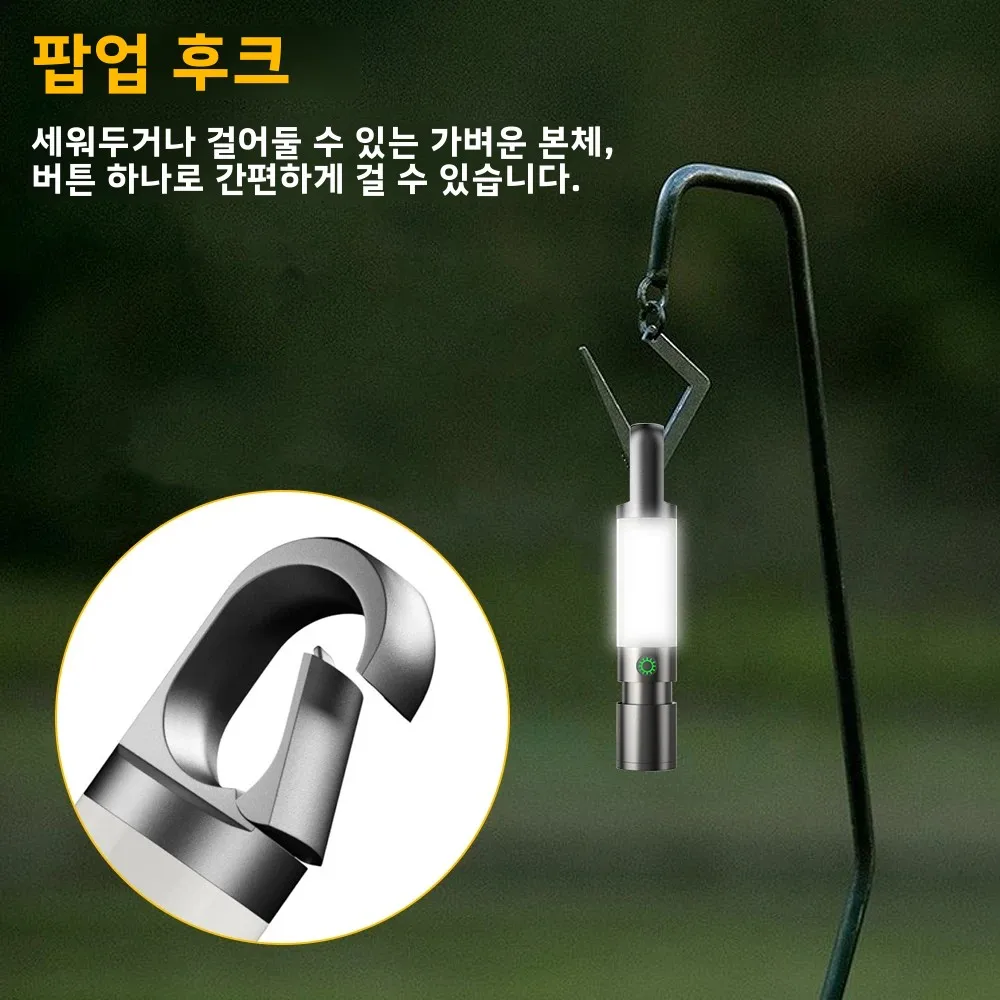BORUiT H20 1000M Long Throw LED Zoom Flashlight 1000LM Type-C Rechargeable Torch Work Light with Magnet Waterproof Tent Lantern