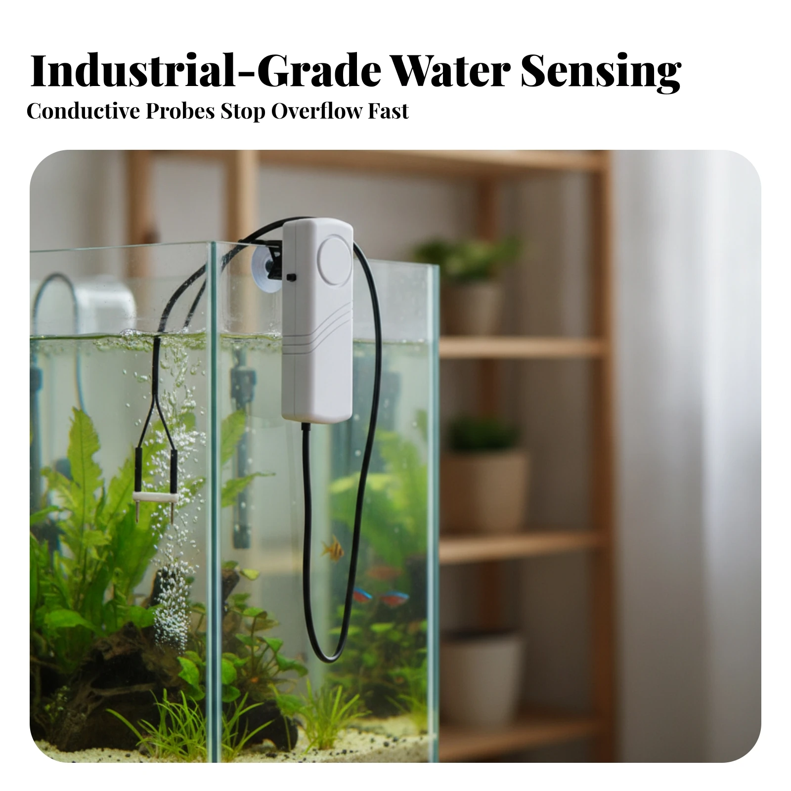 Water Level Alarm with Sensor Sensor Compact Water Leak Alarm Leak Sensor with Cable Flexible Adjustable Volume