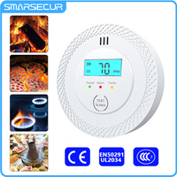 Carbon Monoxide Alarm Co Detector LCD Display Alarm Home Toxic Gas Leak Detector Fire Sound Poisoning Warning Alarm Sensor