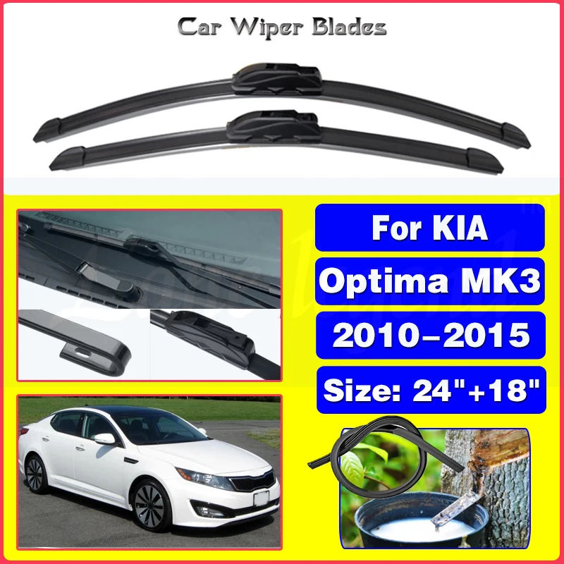 

Wiper LHD Car Front Wiper Blades For KIA Optima MK3 2010-2015 2011 2012 Windshield Windscreen Window Car Rain Brushes 24"+18"