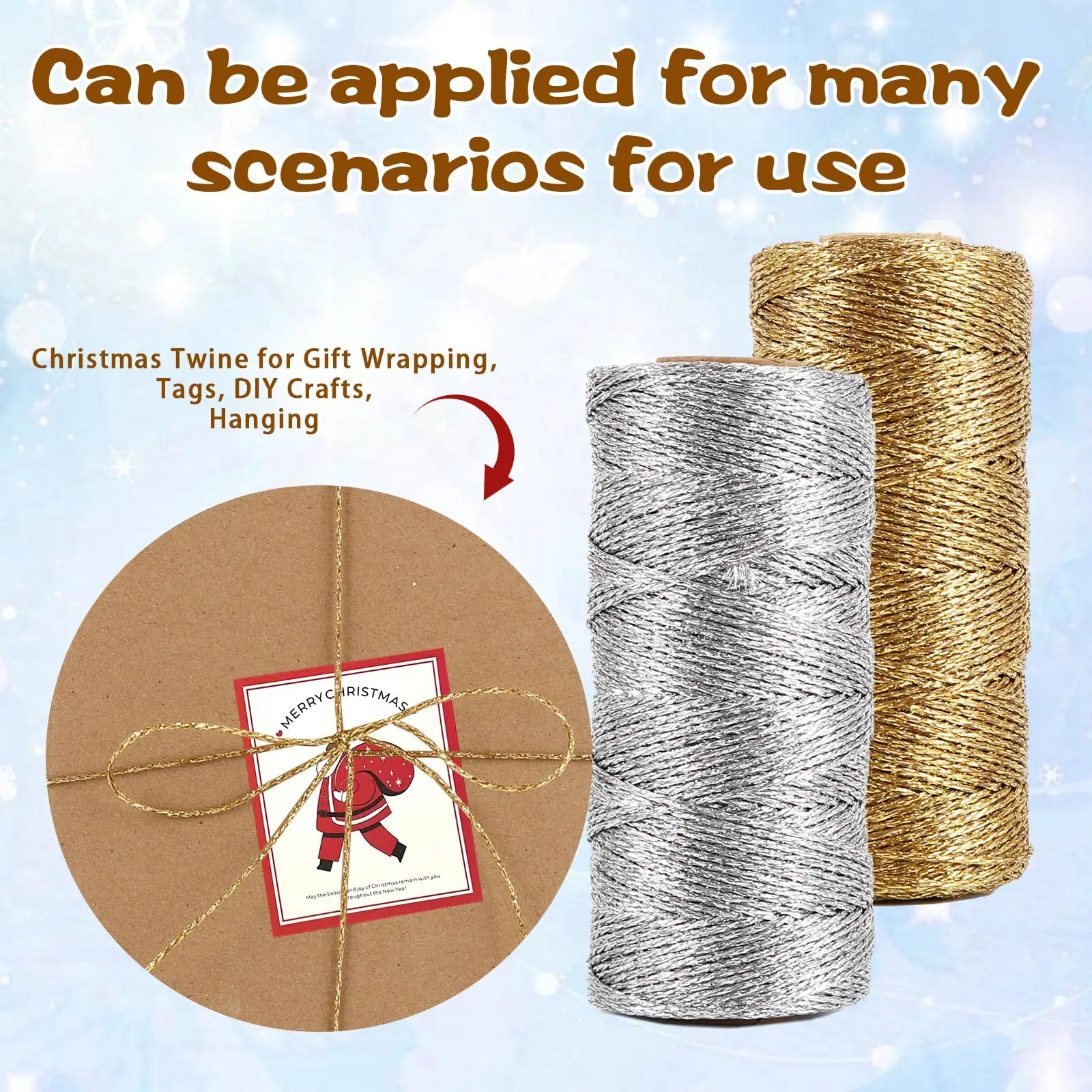 100 متر 1.5 مللي متر الذهب والفضة سلسلة اليدوية حبل حبال معدنية لتعليق العلامات الخياطة Crafts بها بنفسك الحرف هدية الكريسماس التفاف ديكور #4