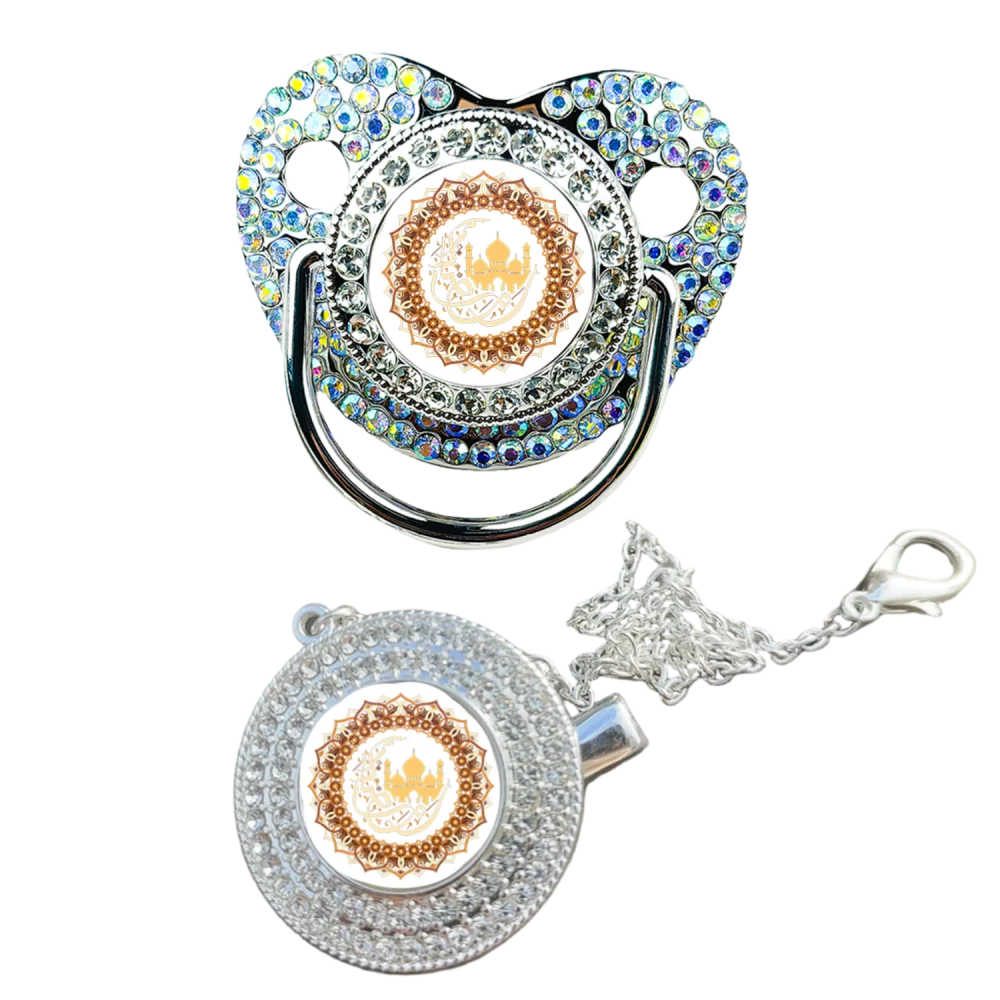Muslin Print Newborn Pacifier Clip Baby Soother Silicone Teething Chew Toy Calm Comfort Gift Kawaii