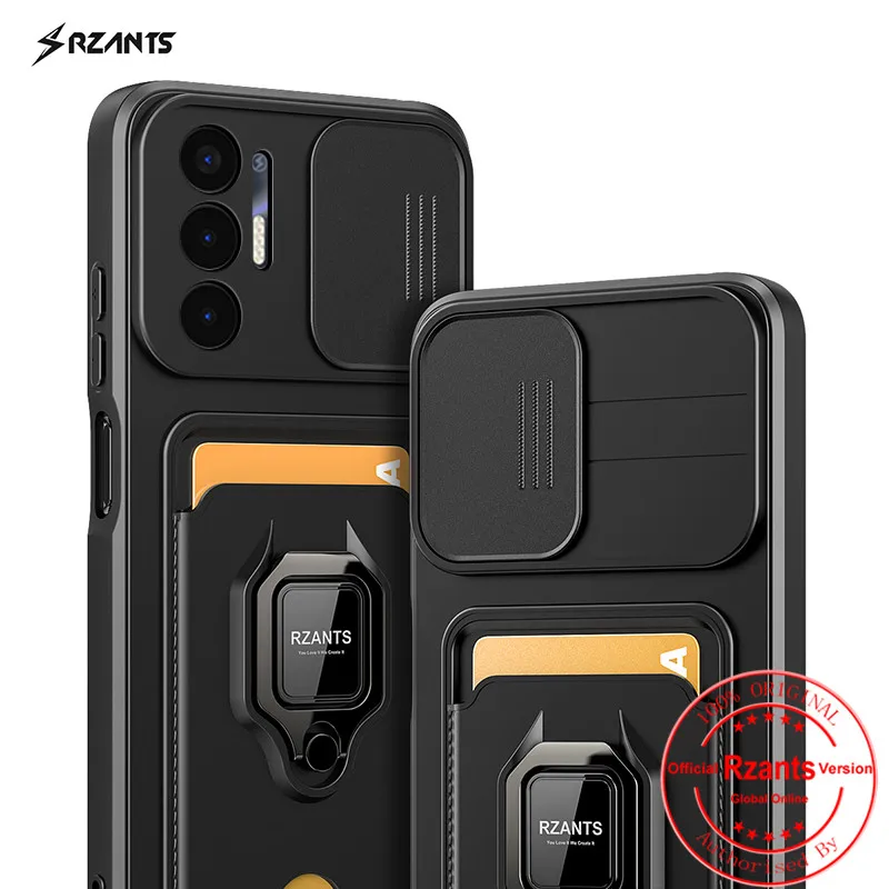 Rzants For Tecno Pova 2 Pova 3 Fashion Case[Bison]Smooth business Push-pull card holder ring armor Case Cover