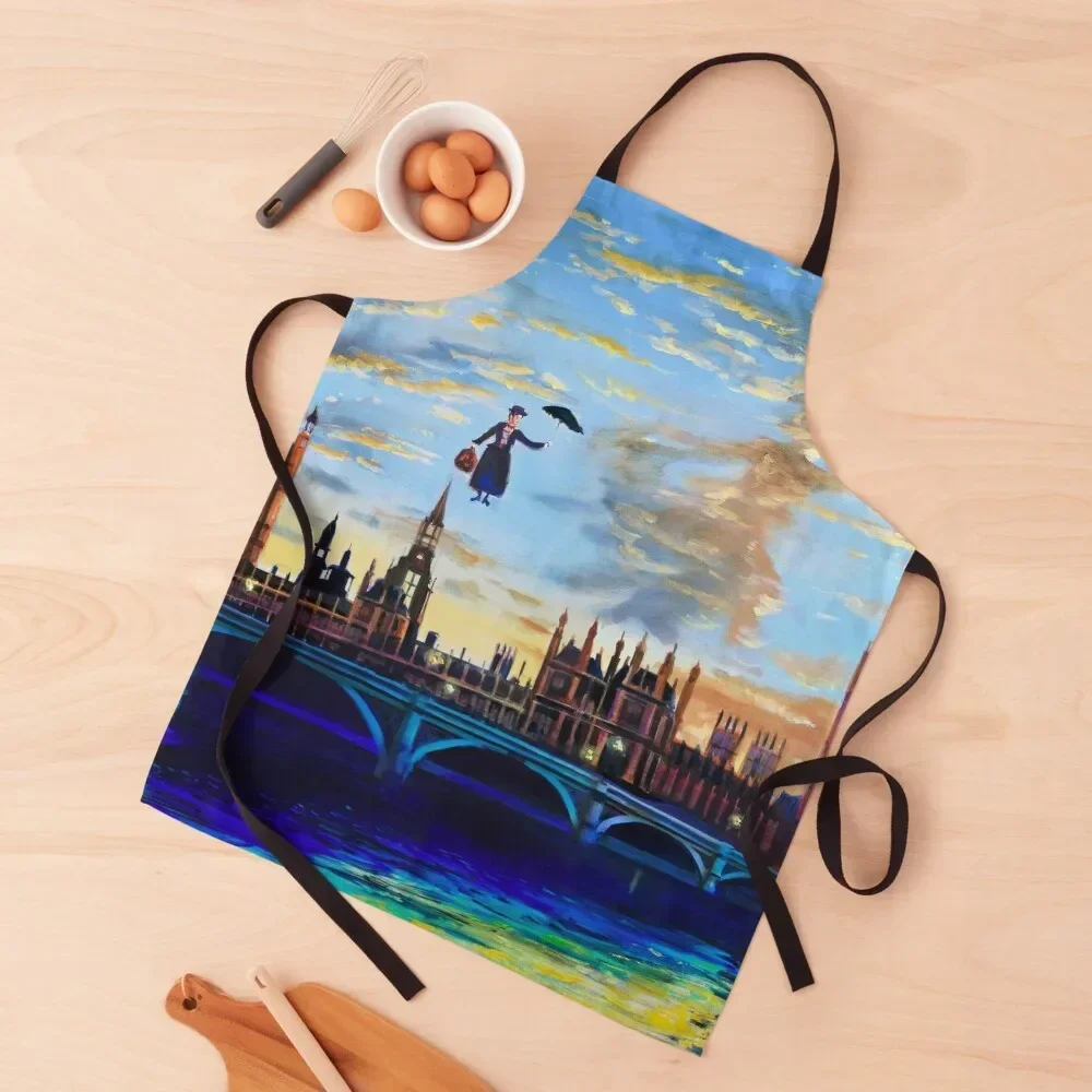 

Mary Poppins returns to London Apron beauty master painting Goods For Home And Kitchen Apron