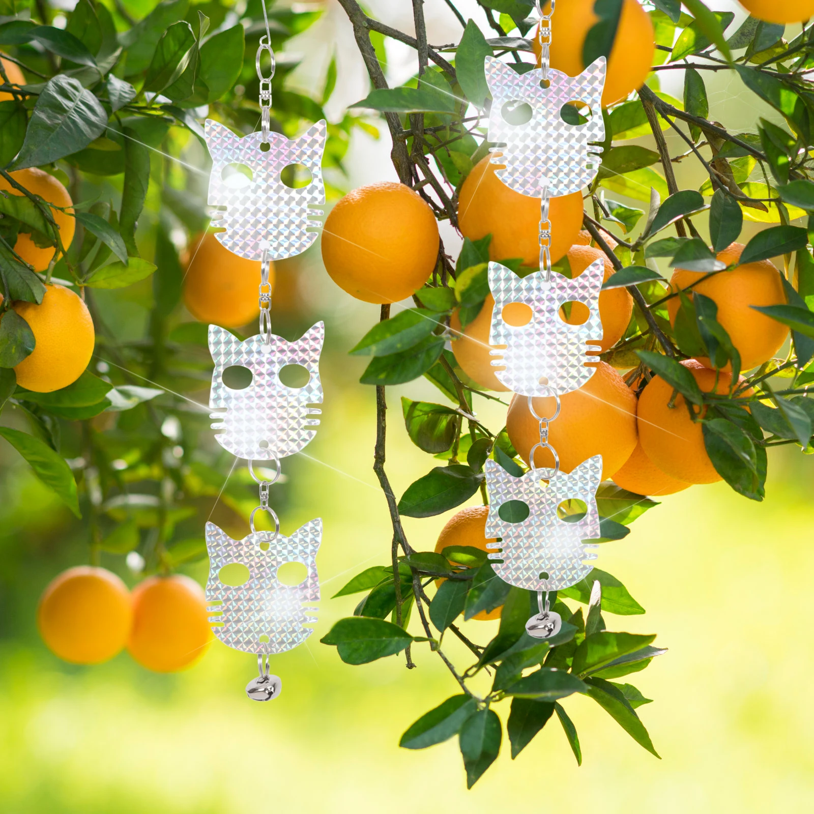 

Kitten Head Reflective Pendants Bird Scaring Hanging Decor Devices Garden Balcony Supplies deterrent for birds hanging garden