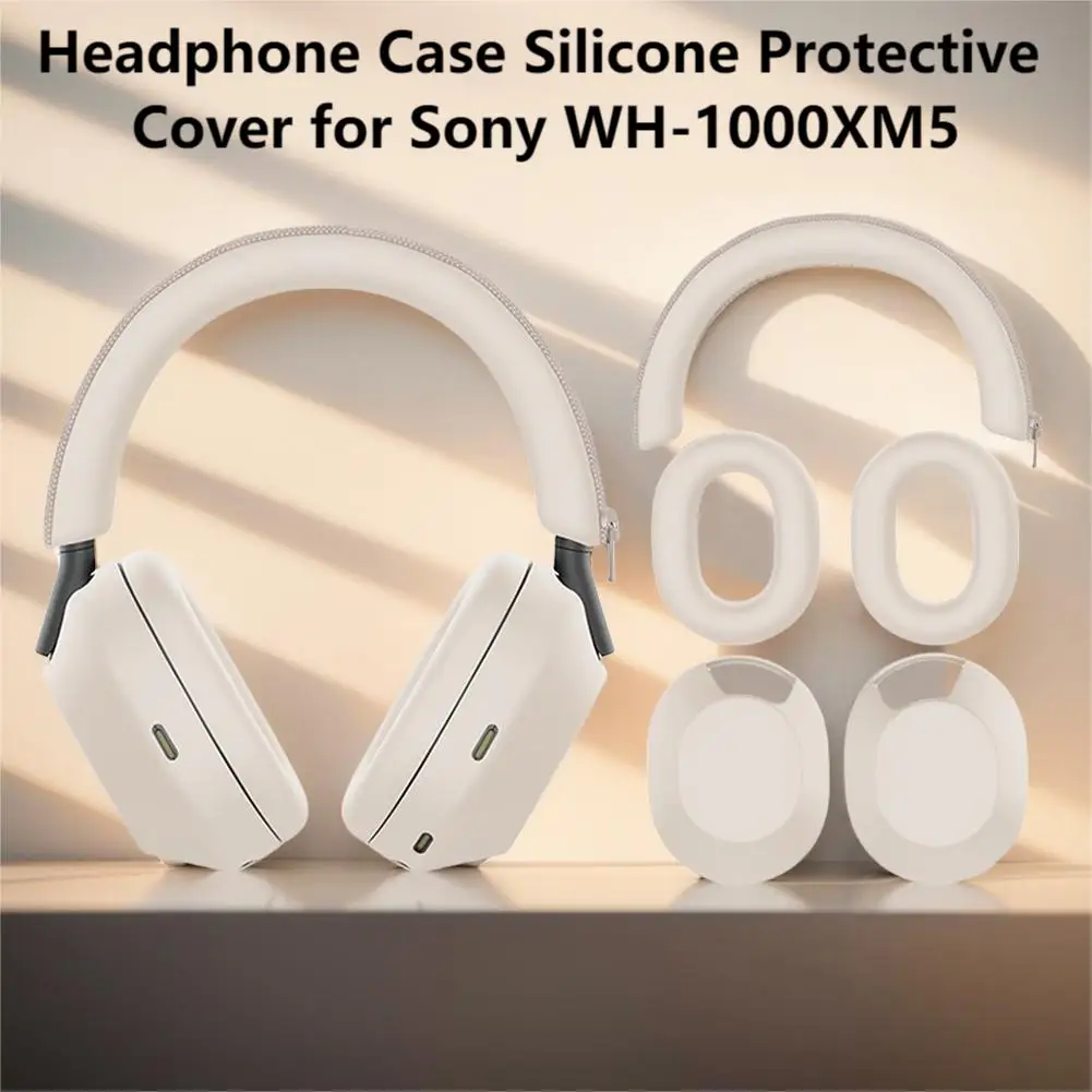 For Sony WH-1000XM5 Headphone Case Silicone Earphone Protective Cove For WH-1000XM5 Headset Headbeam Sleeve Earmuff Shell Cover