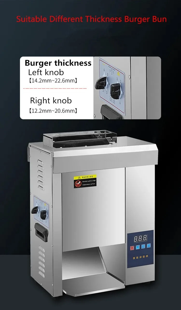 

Full Automatic Multifunctional Stainless Steel Toaster Burger Chain Toaster for Burger Bun Bread Toaster Oven Pan Premium