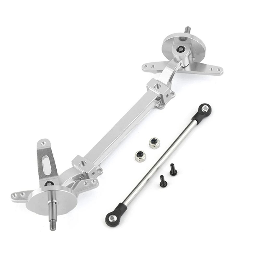 Metal No Power Front Axle with Steering Rod Steering Assembly for Tamiya 1/14 RC Truck Tractor Car Upgrades Parts,Silver