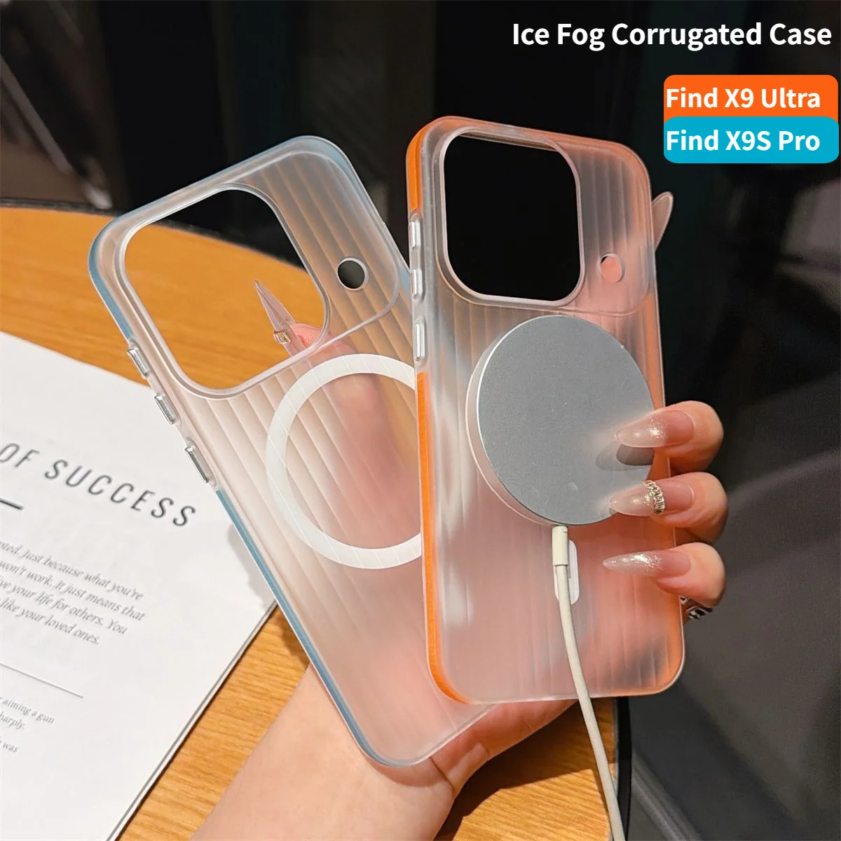 

Luxury Ice Fog Corrugated Strip Magnetic Case for OPPO Find X9S Pro X9 Ultra X8S Plus X8 Pro for Magsafe Anti-drop Protect Cover