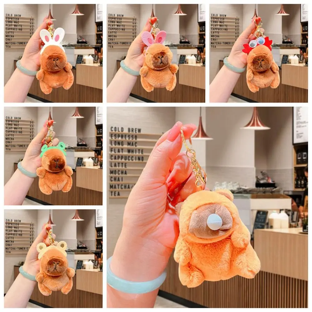 Hanging Bags Decor Capybara Doll Pendant Creative Bag Pendant Capybara Worm Doll Pendant Cute Matte Texture