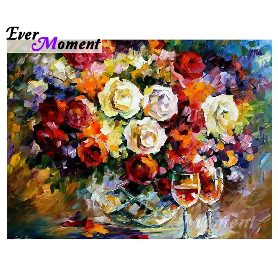 

Ever Moment Diamond Painting 5D Full Square Drills Flowers Wedding Decoration Rhinestone Diamond Embroidery ASF1648