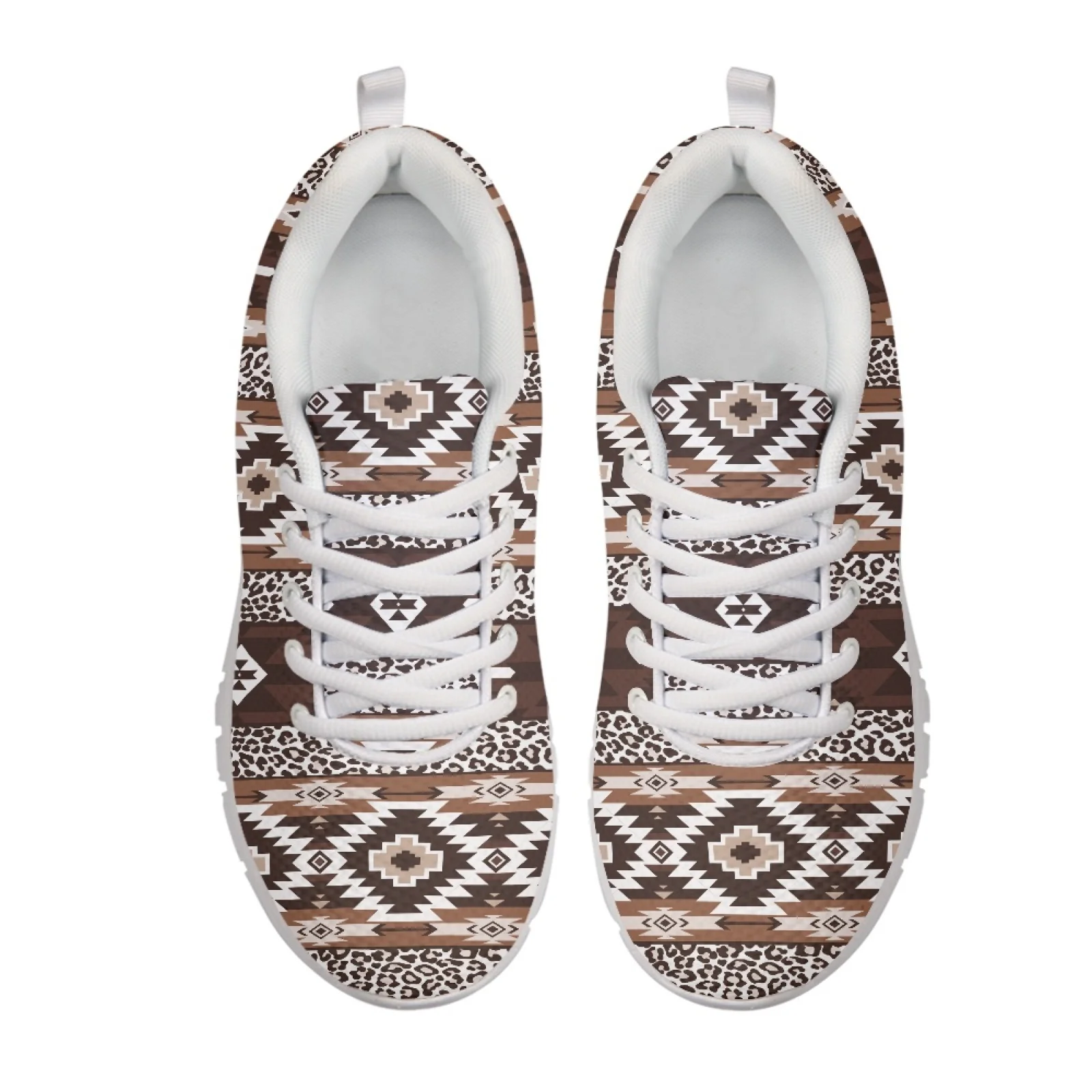 Coloranimal Leopard Print New Trend Running Sneakers Womens Athletic Walking Sneakers Lace-up Walking Shoes for Lady