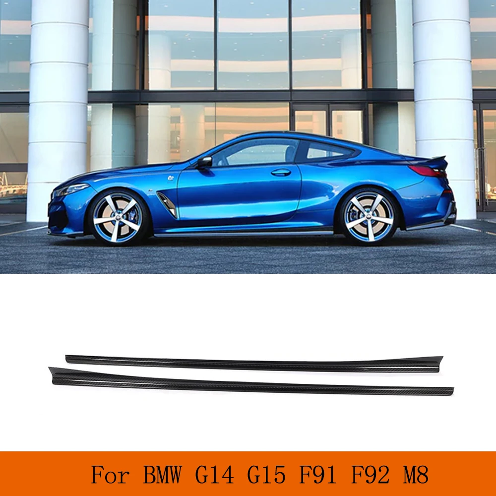 Carbon Fiber Car Side Skirts Splitters Extension Lips for BMW 8 Series G14 Convertible G15 Coupe M-Spor F91 F92 M8 2019-2021