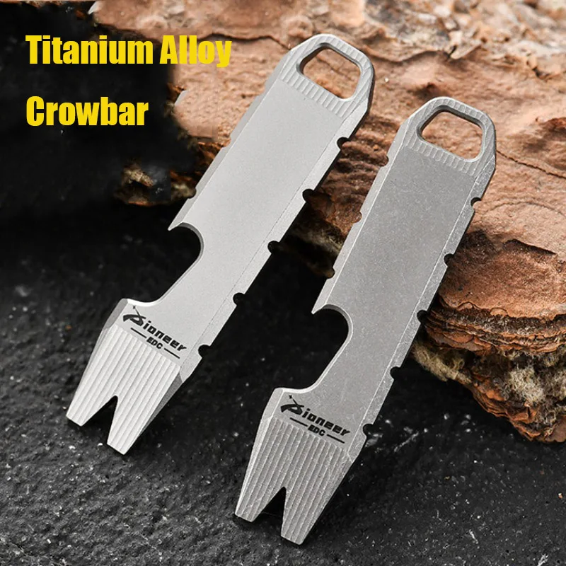 NEW MINI CNC Titanium Alloy Crowbar Bottle Opener Graduated scale Hexagon Wrench EDC Outdoor Tools Multifunction Camping Gear