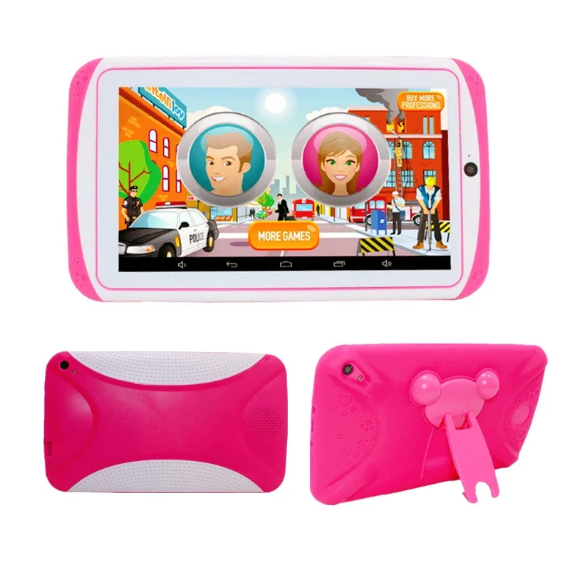 Gift Silicon Bracket Case 7 Inch Kid Tablet Android 10 Allwinner A133 Quad Core Dual Camera 1GB+16GB WIFI Bluetooth 3000mAh