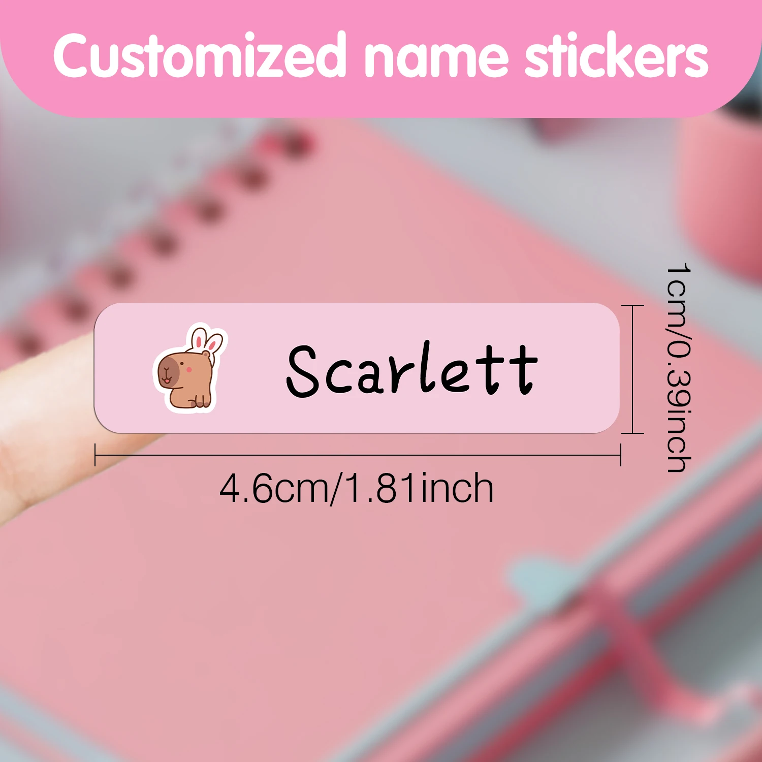 Personalized Name Tags Stickers Capibara For Water Bottles Label Custom Cups And Children's School Stationery Waterproof