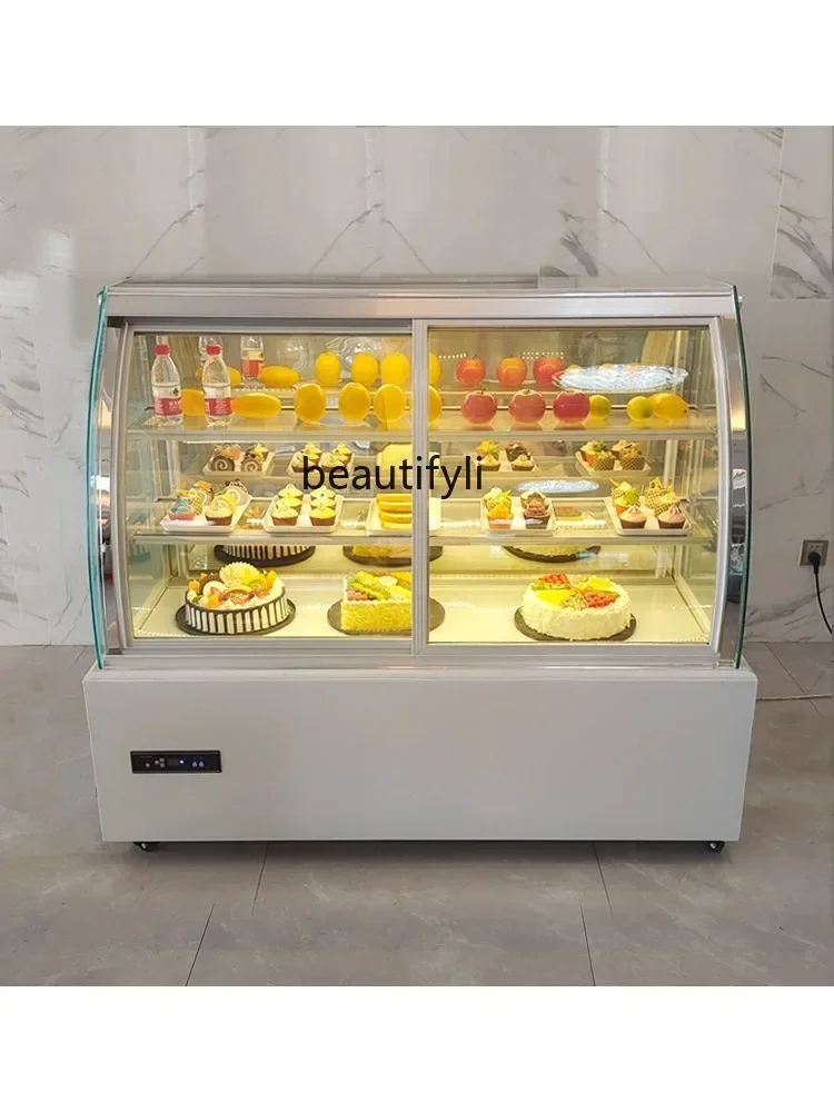 newCake Refrigerated Display Cabinet Front Door  Pastry Dessert Mousse Fruit Small Commercial Air-Cooled Fresh-Keeping Freezerss