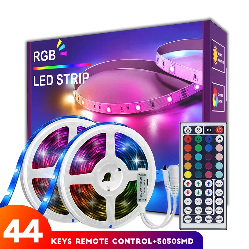 

RGB Led Strip with 44keys Remote Control 24V Luces Led 5050SMD 30m/98.4ft Flexible Led Strip Lightsfor Tv Home Bedromm