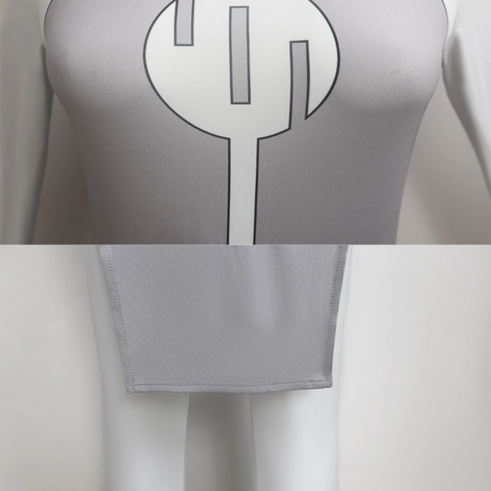 Immagine 5: Body grigio premium con spacco alto, costume cosplay da donna