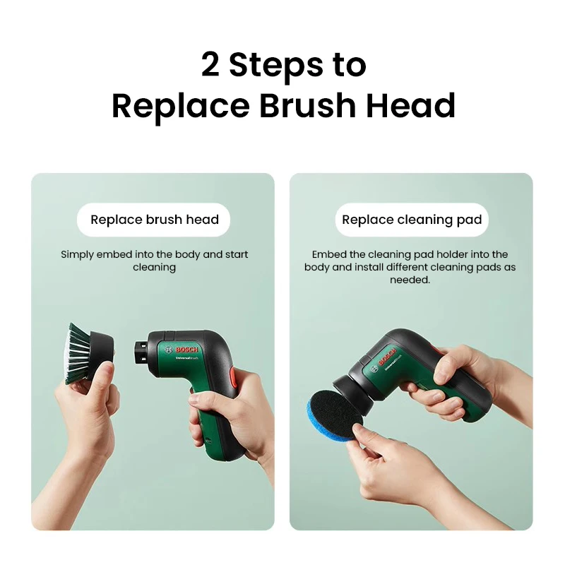 Bosch-Escova de substituição para limpeza elétrica, esponja, acessórios