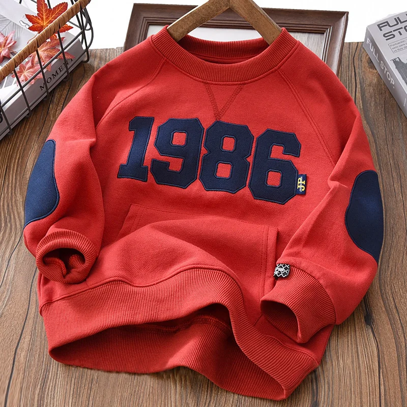 Boys Hoodies Sweatshirts Cotton Tops Outwear 2024 Gray Spring Autumn Kids Christmas Gift Sport Children's Clothing