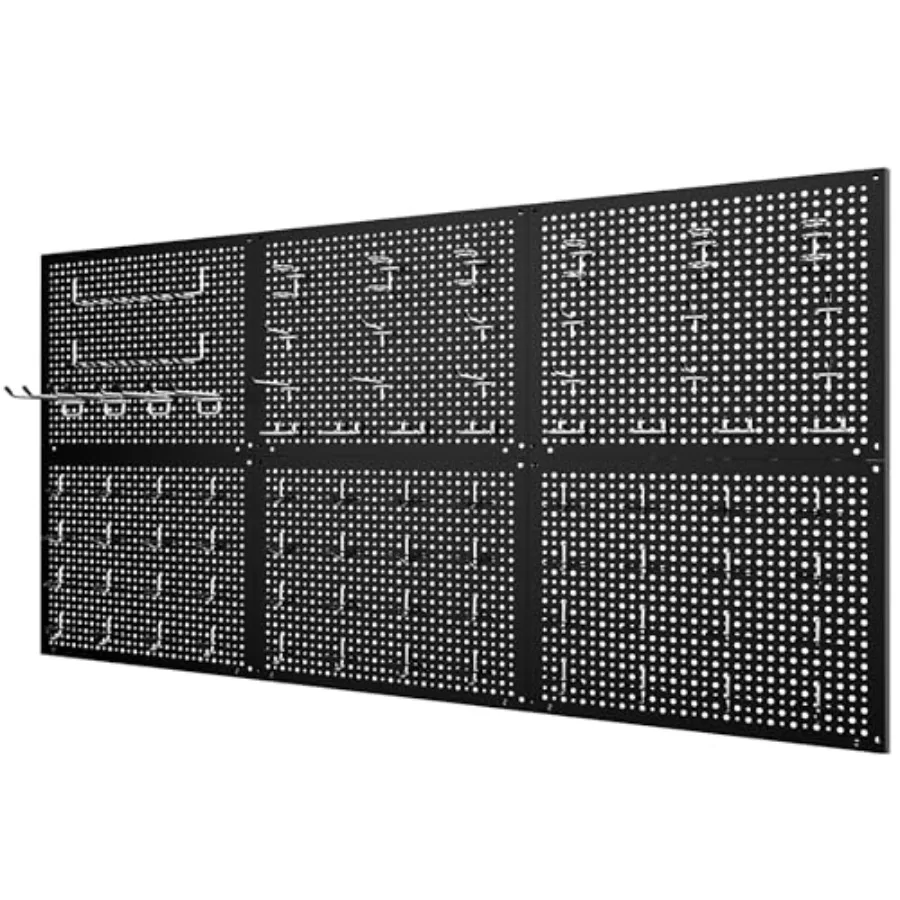 

Набор металлических перфорированных панелей с аксессуарами 1/4 дюйма, включая перфорированную панель 16,5x13 дюймов и сверхпрочные аксессуары для организации пространства на стене