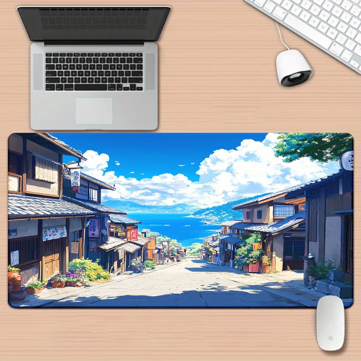 

Игровой коврик для мыши с HD-печатью «Морской городок», нескользящий, универсальный, для клавиатуры, офиса, ПК, отличный подарок