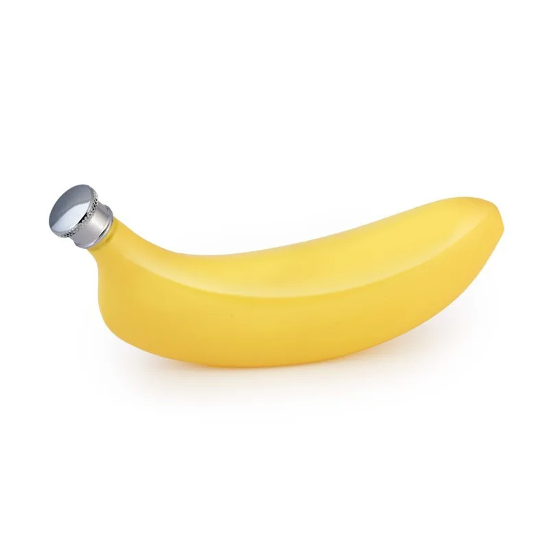 Frasco de cadera de plátano portátil, bote de vino de whisky en forma de fruta de acero inoxidable 304, jarra de licor de Alcohol creativa de 5oz para regalos LB610