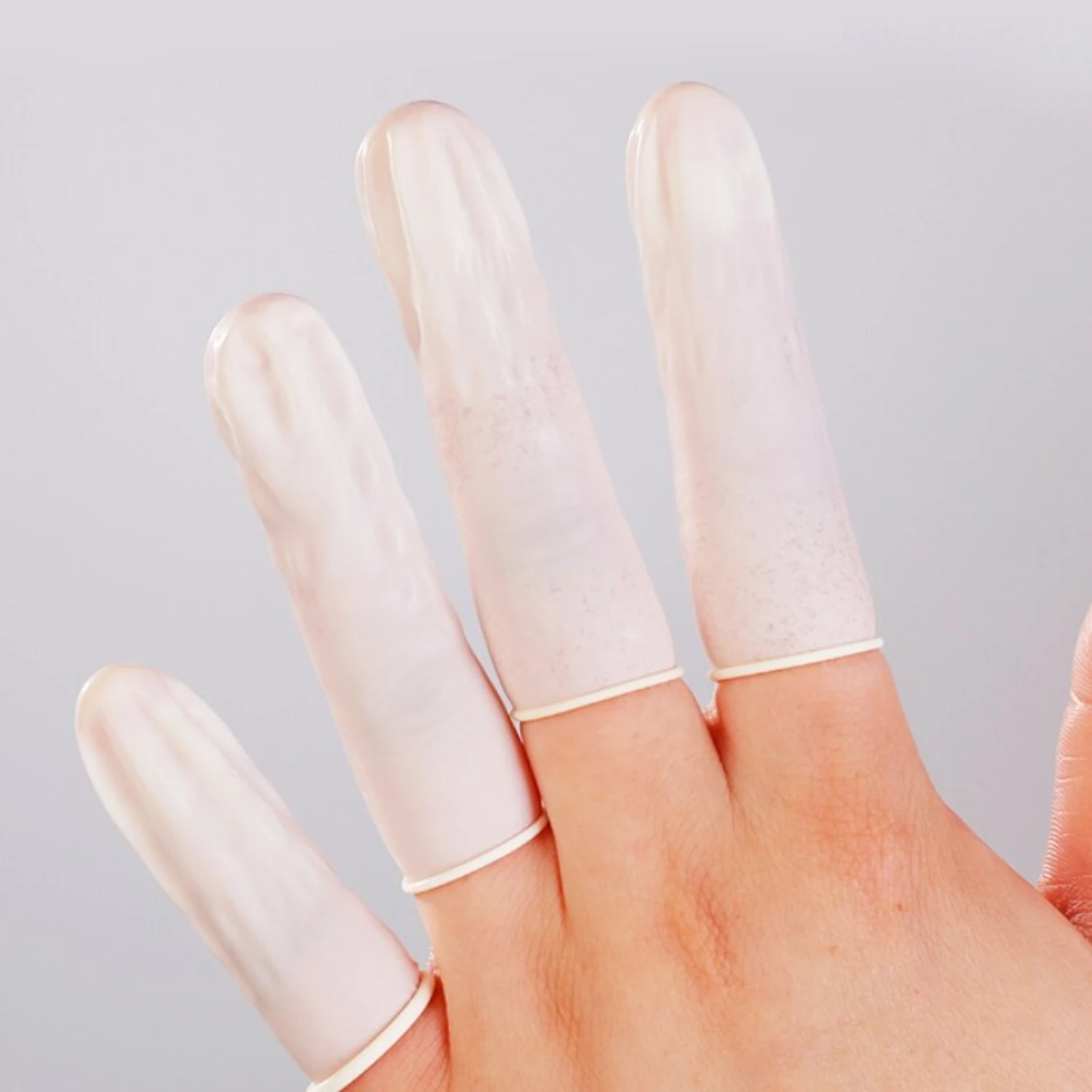 Enhanced Protection Hygienic Clean White Disposable Latex Finger Covers - Anti-Static Embroidered Feature for Premium Safety - P