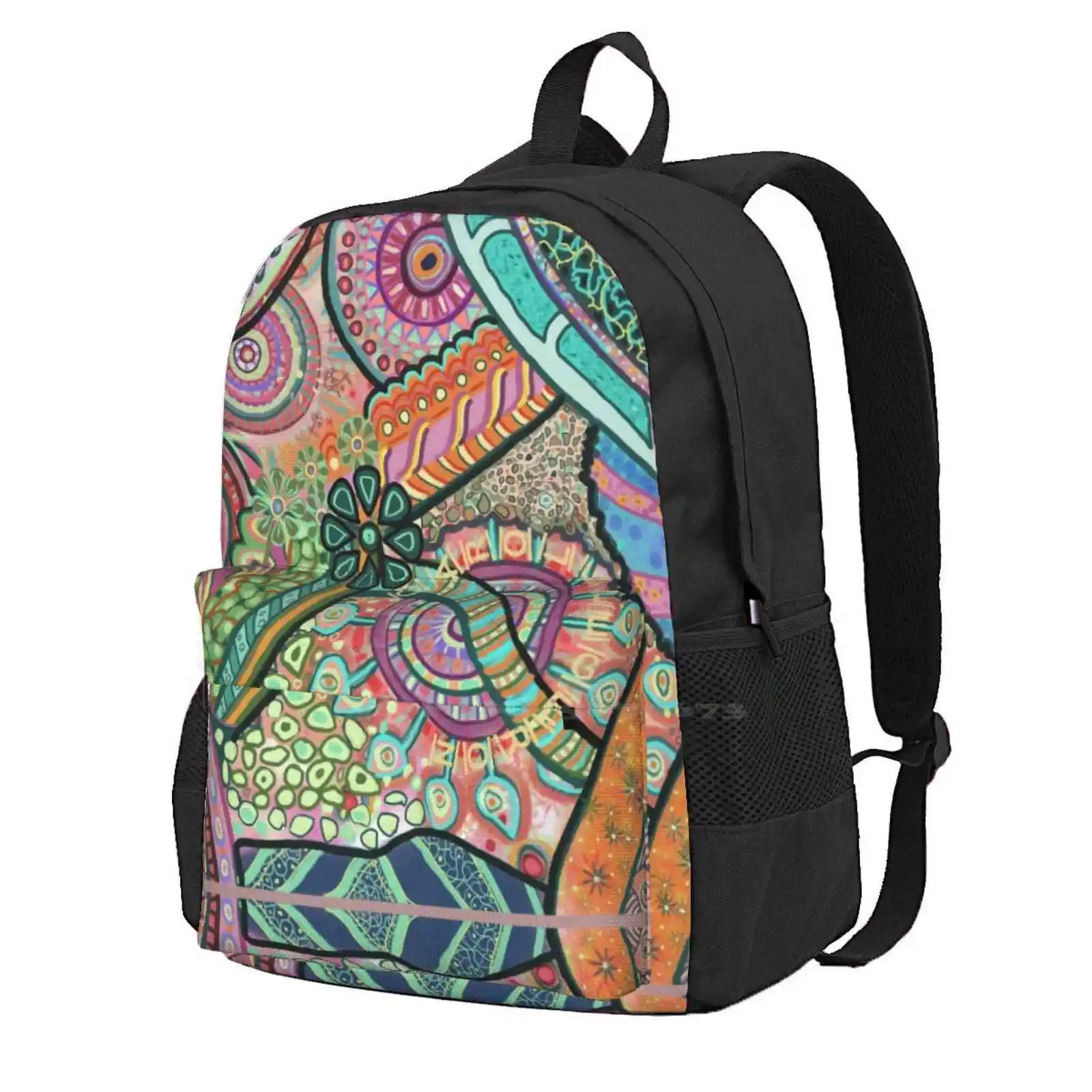 Indian Mandala Bohemian Pattern School Storage Bag Student's Backpack Mandala Ethnic Bohemian Indian Asian Red Green Blue