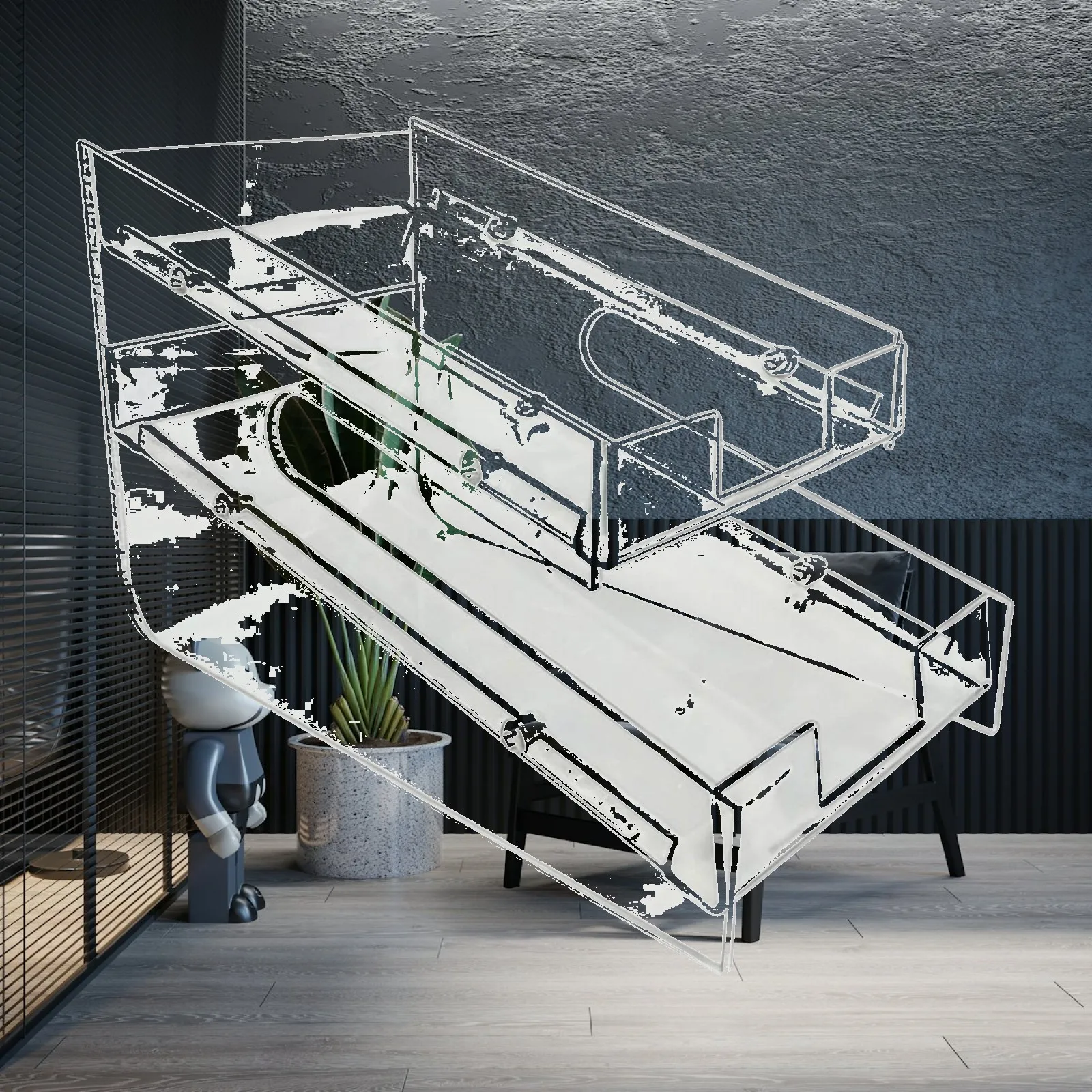 Transparent Acrylic Rack Display Shelf for Snacks Chocolates Coffee Pods Countertop Showcase Box with Sturdy Base