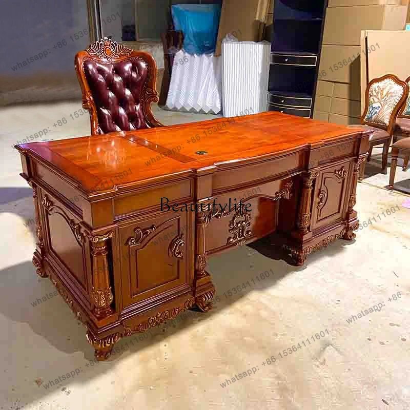 

LD33American solid wood desk desk luxury high-end home simple European retro