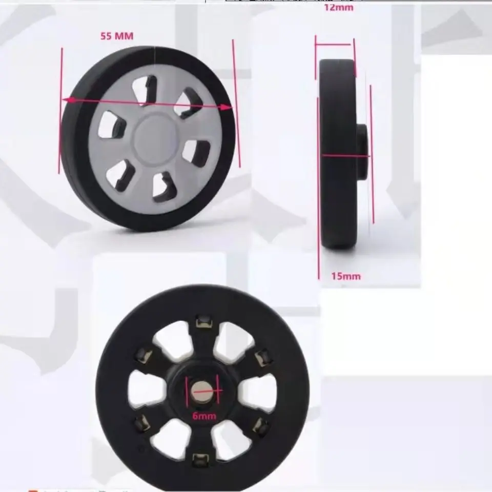2pcs Luggage Trolley Case Travel Suitcase Universal Wheel Accessories Rubber Wheel Caster Accessories Silent