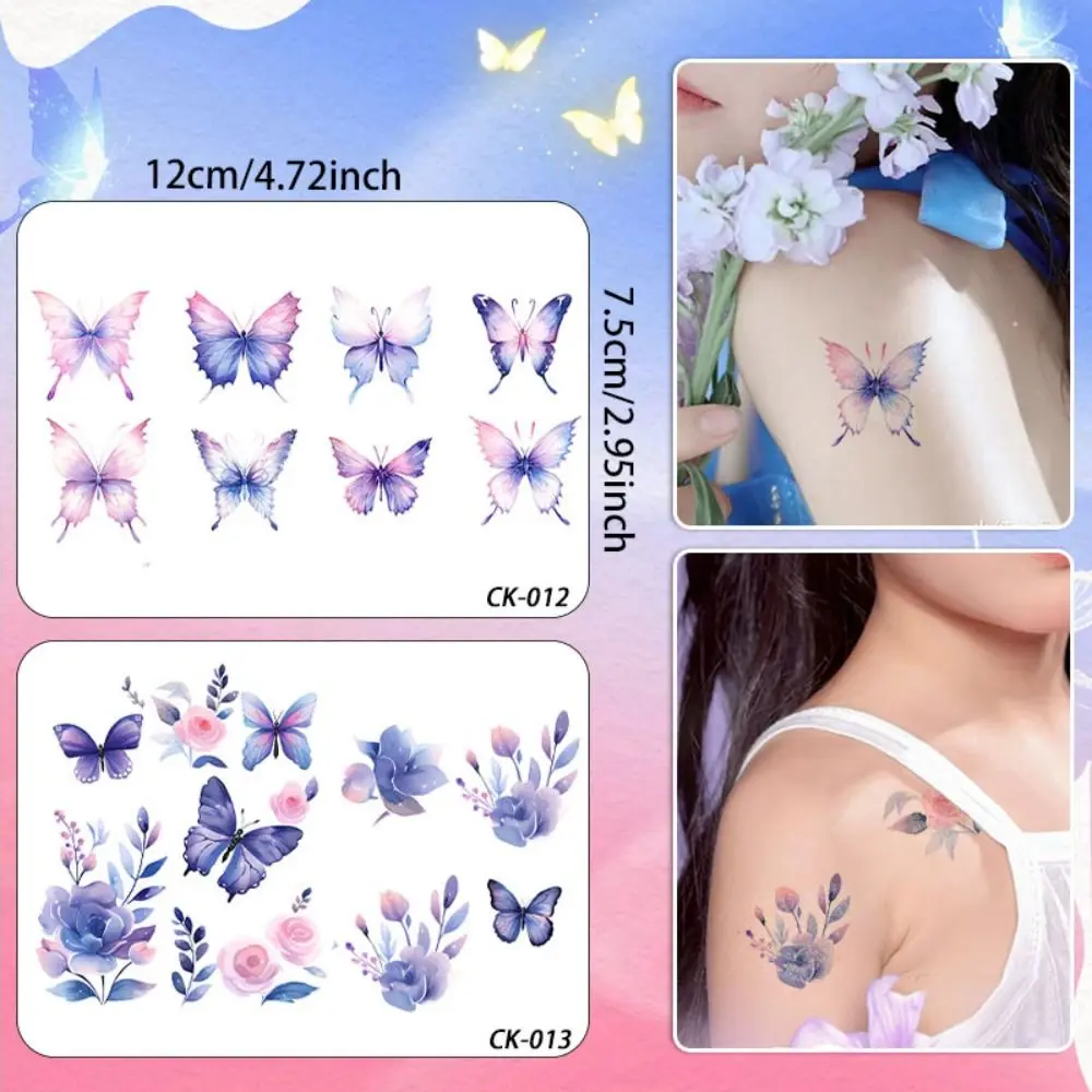 

Glitter Butterfly Tattoo Sticker Waterproof Long-Lasting Children's Arm Sticker Shiny Cartoon Fake Tattoos Body Art