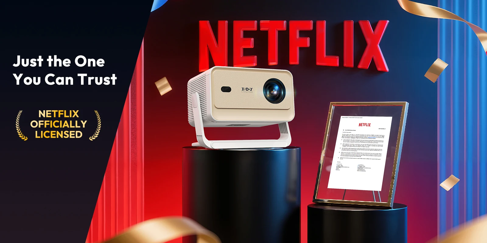 XGODY Native 1080P Smart-Projektor mit Netflix/YouTube/Primevideo, 700 ANSI, Autofokus & Keystone Heimkino-Projektor N6 Pro – Detail 2