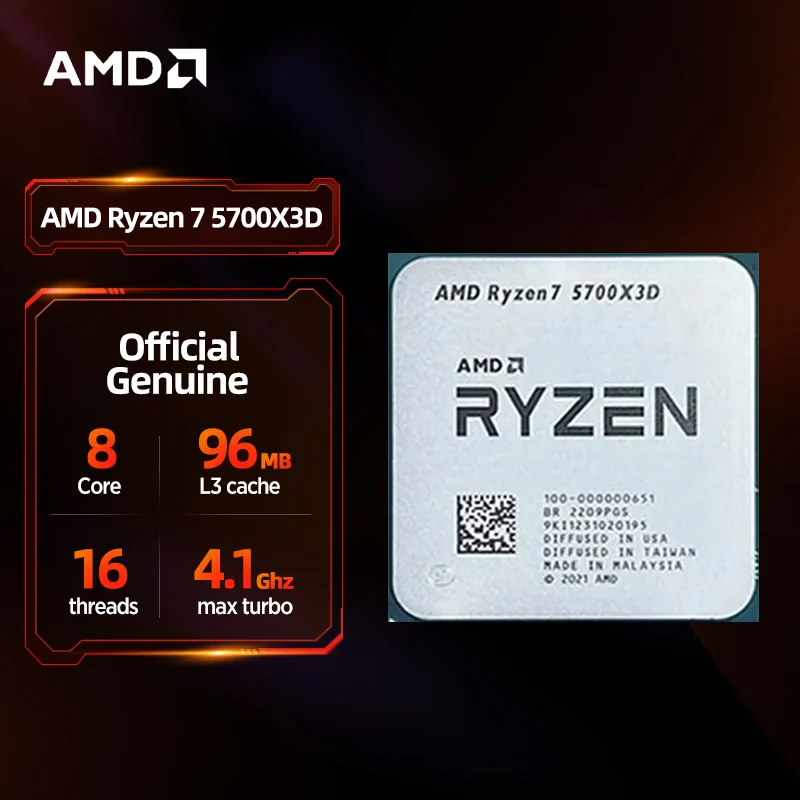 AMD Ryzen 7 5700X3D New Loose Desktop Processor Gaming CPU