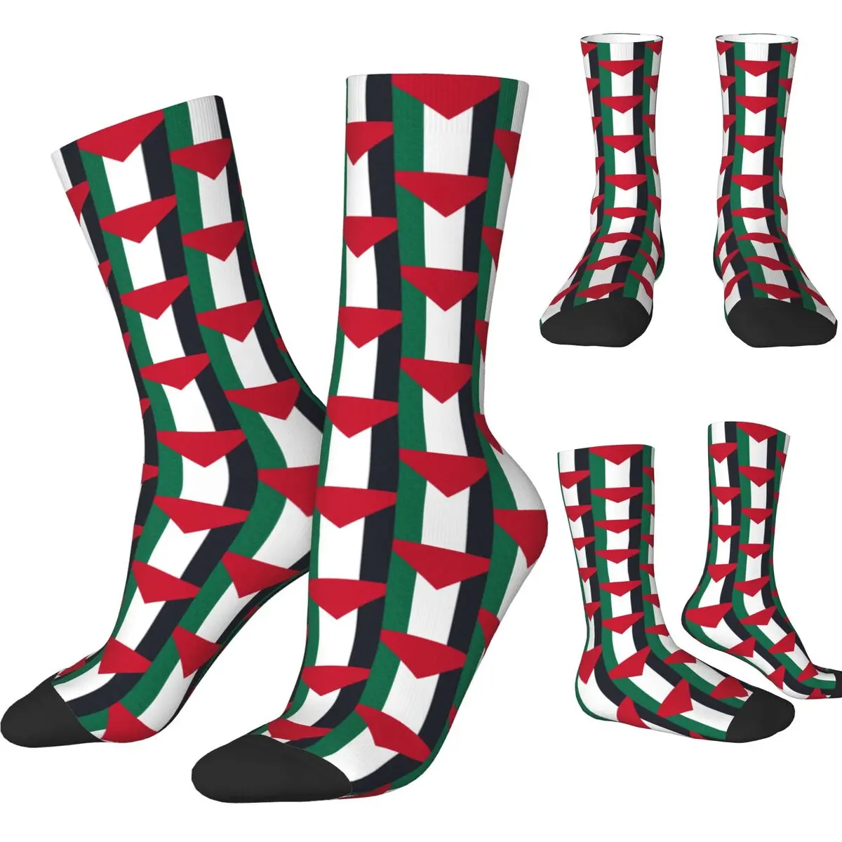 Palestine Flag Socks Elegant Stockings Men Soft Skateboard Socks Autumn Design Non Skid Socks