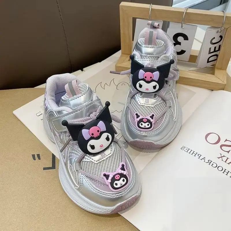

Anime Cartoon Kuromi Girls Comfortable Sports Shoes Autumn Sanrio Soft Dad Mesh Shoes ﻿children Fashion Soft Soled Casual Shoes