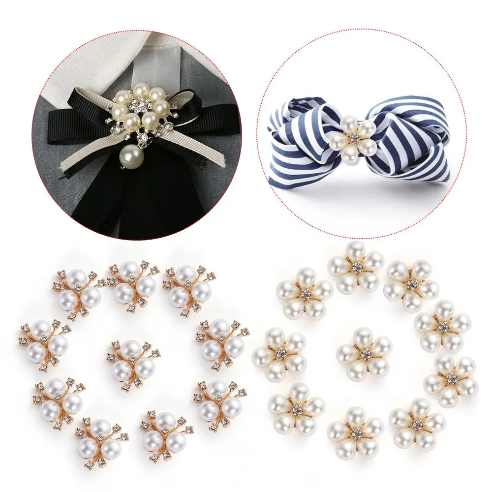 

10Pcs Tool DIY Bow Accessories Scrapbooking Clothing Rhinestone sewing button Flower pearls