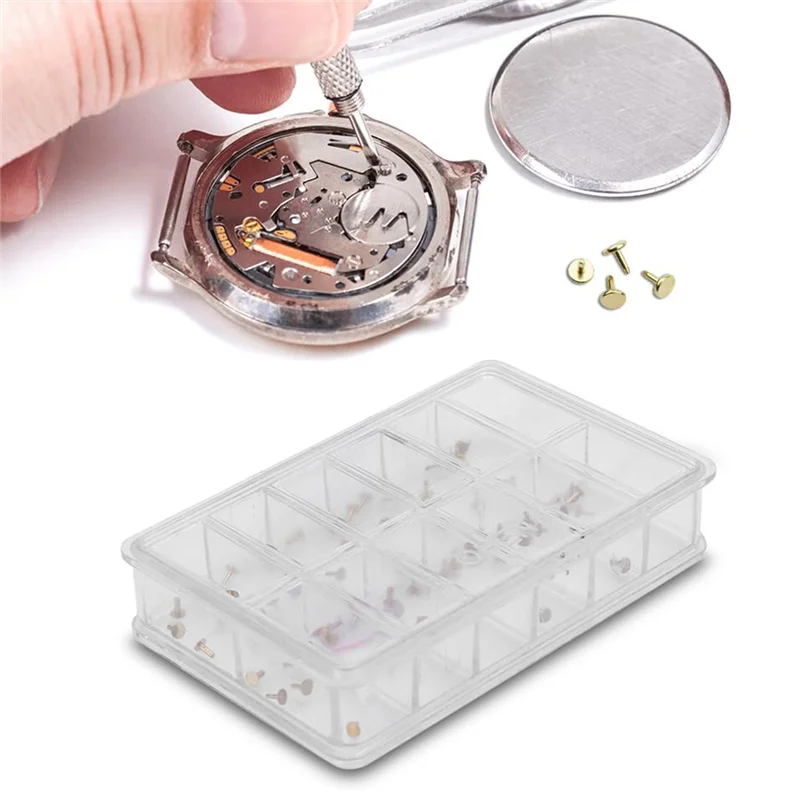 

A93Z Copper Dial Feet Assortment For Watch Repairs, Complete Watch Repairing Parts Multi-Compartment Box For Watchmakers