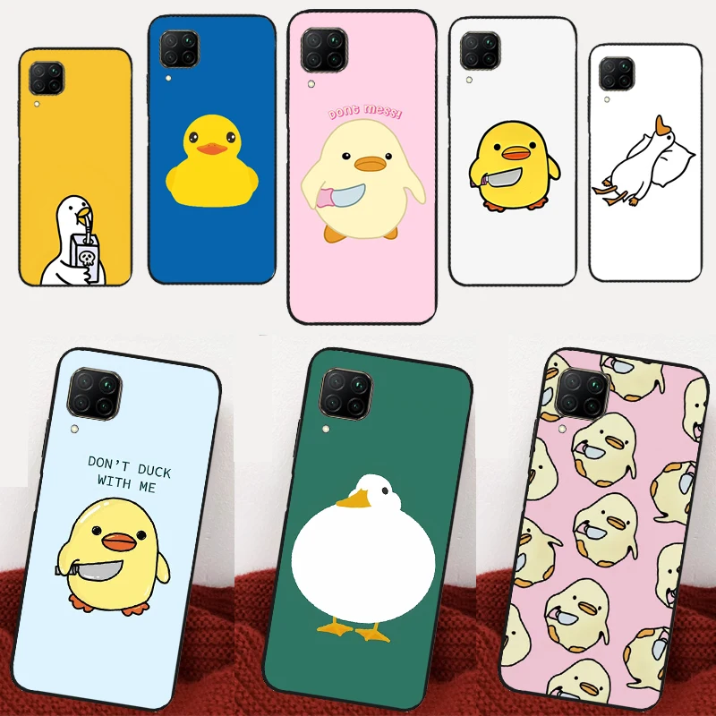 Cartoon Duck Knife Case For Huawei Nova 10 9 SE 5T 3i 7i 8i Y61 Y60 Y90 P20 P40 P30 Lite P60 Pro P Smart 2021