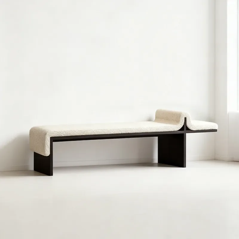 Modern Simple Special Shaped Creative Shoe Changing Stool Solid Wood Bench for Bedroom Bed End Entryway Hallway Furniture