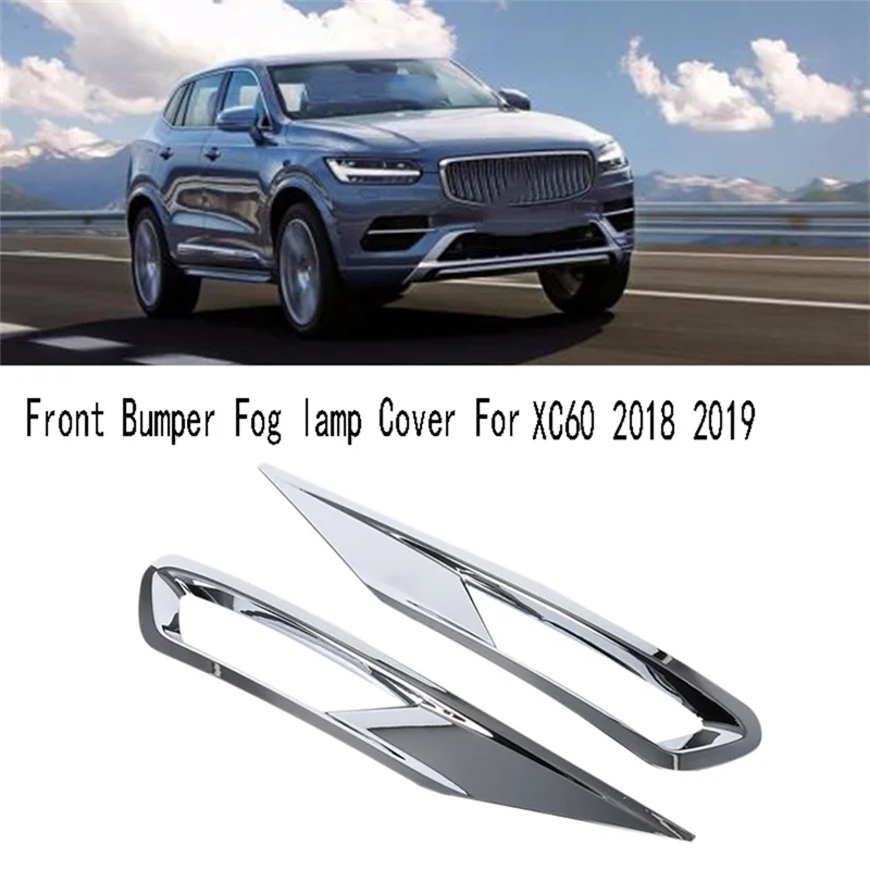 أنيق الضباب غطاء المصباح لفولفو XC60 2018 2019 الجبهة الضباب شرائط مصباح غطاء رئيس مصباح الزخارف