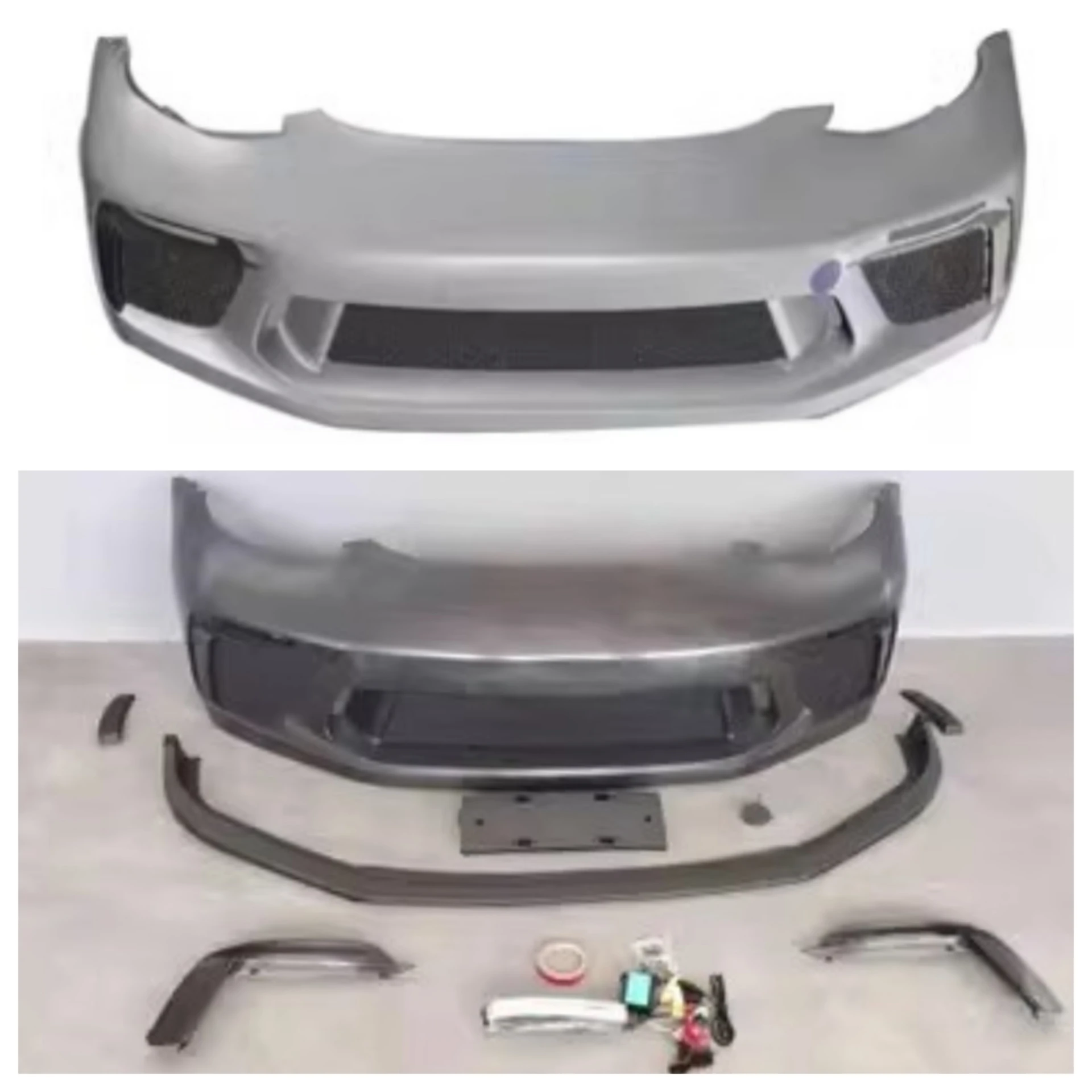 Body Kit Front Bumper with Daytime Running Light Front Lip for Tesla Model 3 GT3 Convert Surround Car Accessories